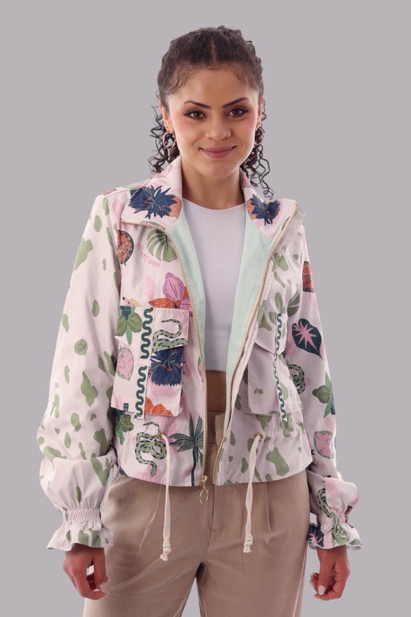 Chaqueta corta estampada  Orquídea Clara