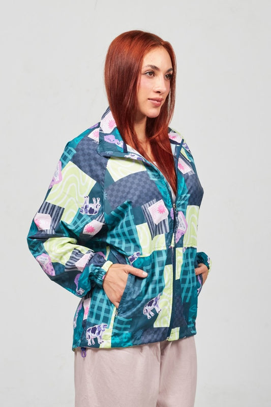 Chaqueta Rompevientos Verde Ensueños