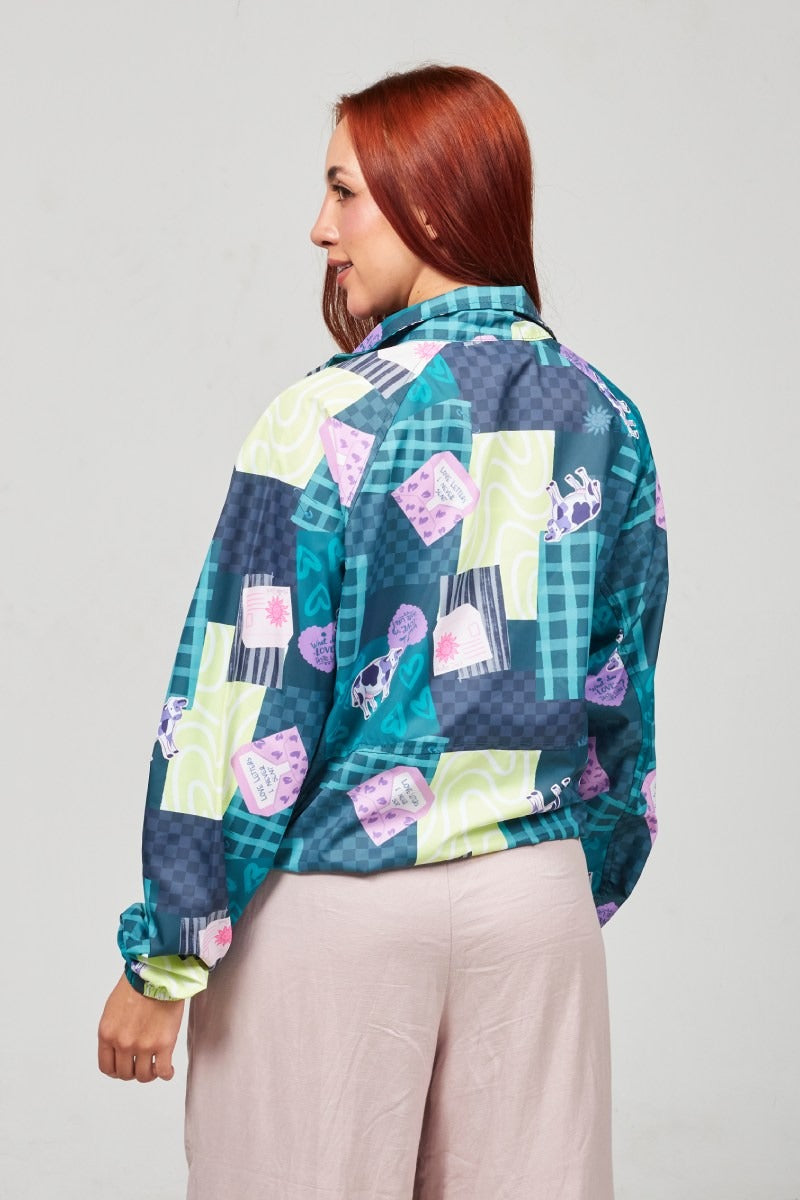 Chaqueta Rompevientos Verde Ensueños