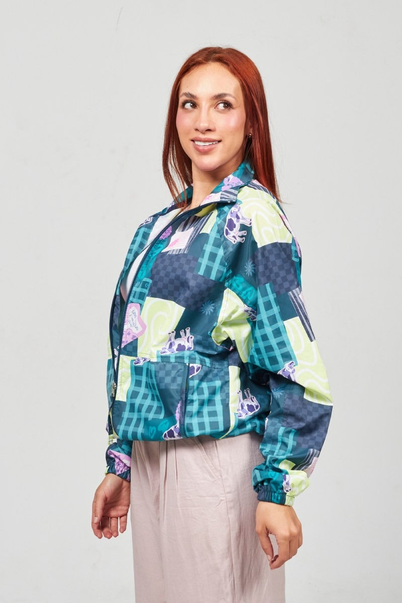 Chaqueta Rompevientos Verde Ensueños