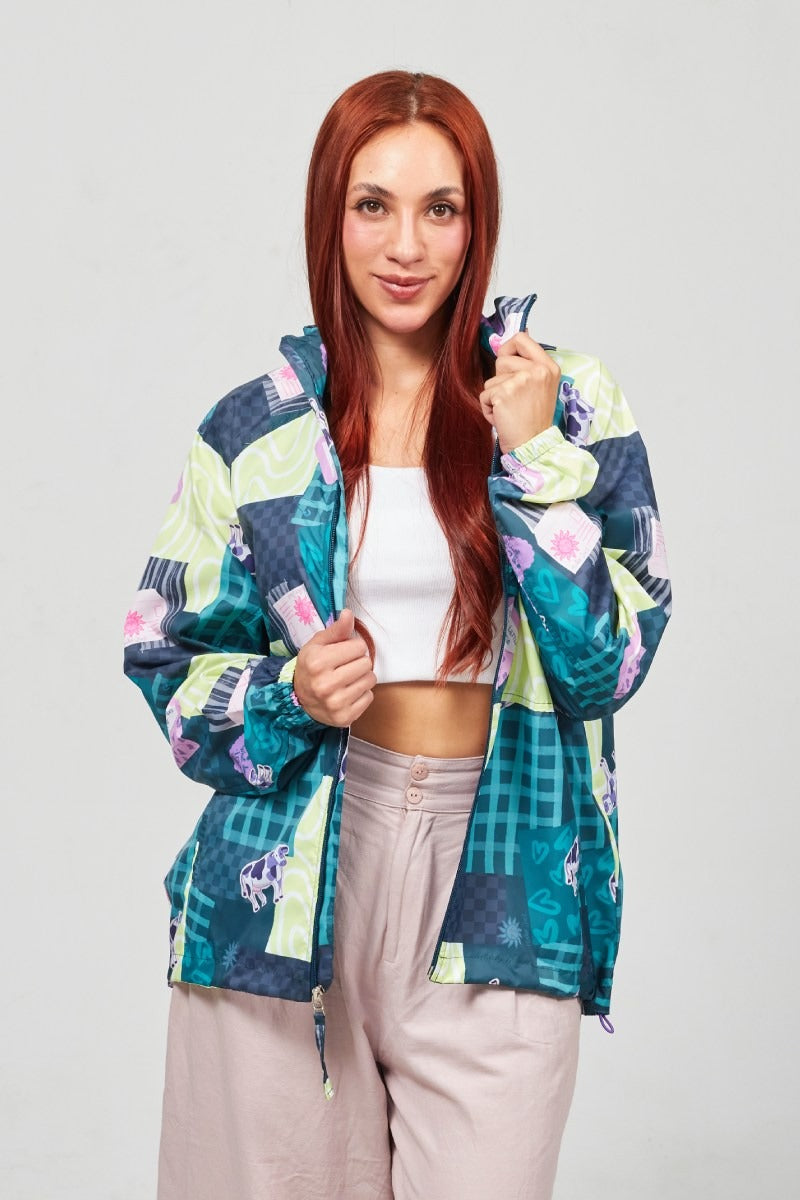 Chaqueta Rompevientos Verde Ensueños