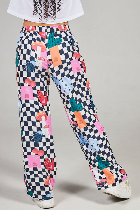 Funky Pant Ajedrez Rosa