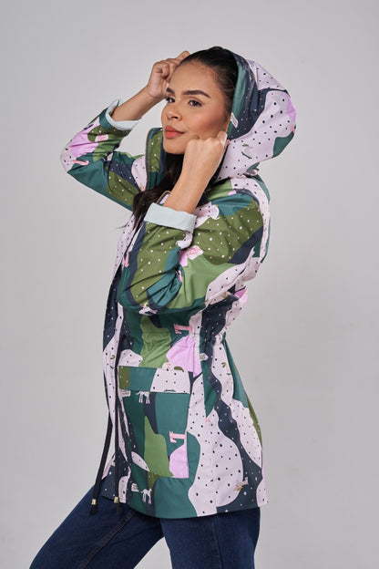 Parka Classic Abstracta Verde Ensueño