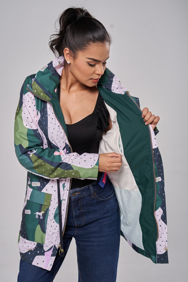 Parka Classic Abstracta Verde Ensueño