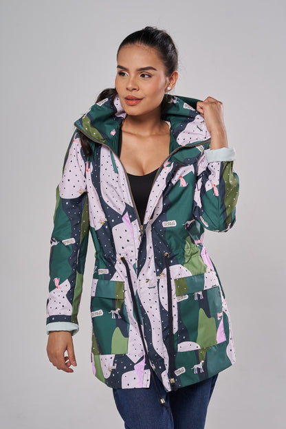 Parka Classic Abstracta Verde Ensueño