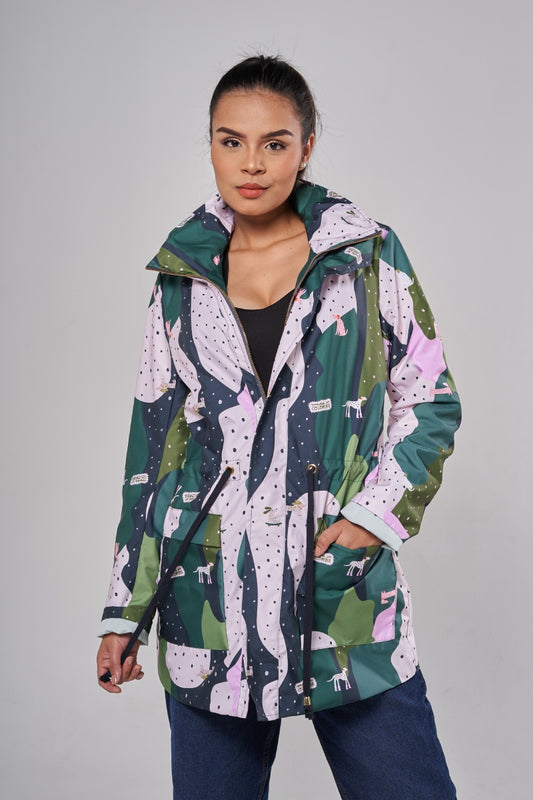 Parka Classic Abstracta Verde Ensueño
