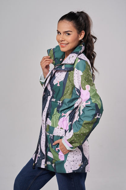 Parka Classic Abstracta Verde Ensueño