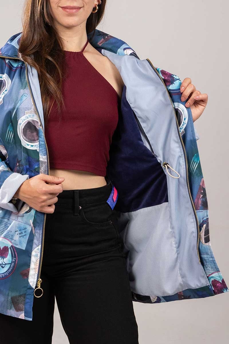 Parka Trench Tinto De Medianoche