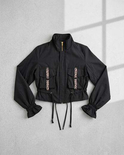 Chaqueta corta unicolor negra