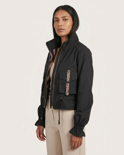 Chaqueta corta unicolor negra